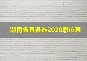 湖南省直遴选2020职位表