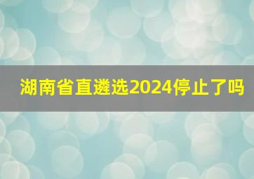 湖南省直遴选2024停止了吗