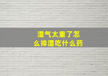 湿气太重了怎么排湿吃什么药