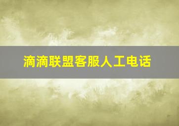 滴滴联盟客服人工电话