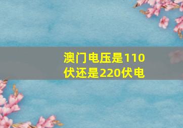 澳门电压是110伏还是220伏电