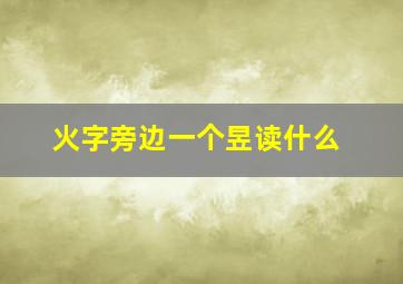 火字旁边一个昱读什么