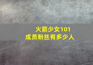 火箭少女101成员粉丝有多少人