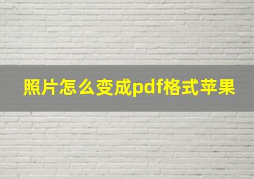 照片怎么变成pdf格式苹果