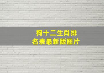 狗十二生肖排名表最新版图片