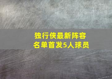 独行侠最新阵容名单首发5人球员