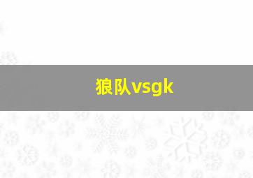 狼队vsgk