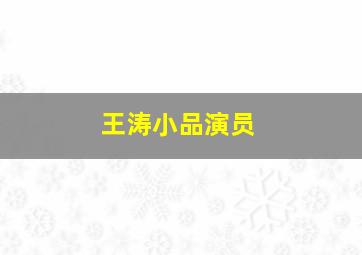 王涛小品演员