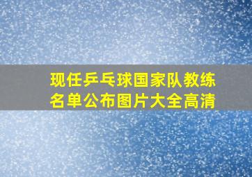 现任乒乓球国家队教练名单公布图片大全高清