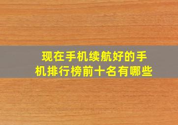 现在手机续航好的手机排行榜前十名有哪些