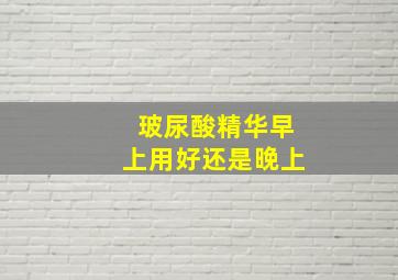 玻尿酸精华早上用好还是晚上