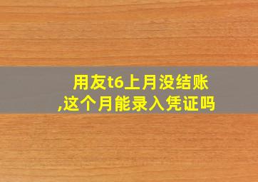 用友t6上月没结账,这个月能录入凭证吗