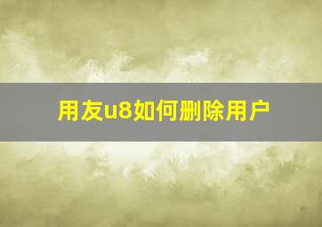 用友u8如何删除用户