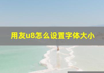 用友u8怎么设置字体大小