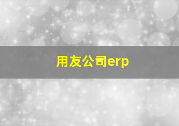 用友公司erp