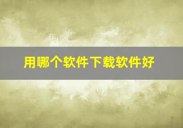 用哪个软件下载软件好