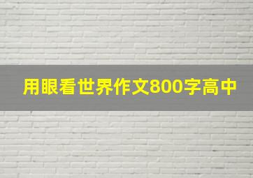 用眼看世界作文800字高中