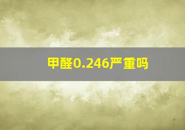 甲醛0.246严重吗