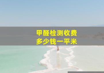 甲醛检测收费多少钱一平米