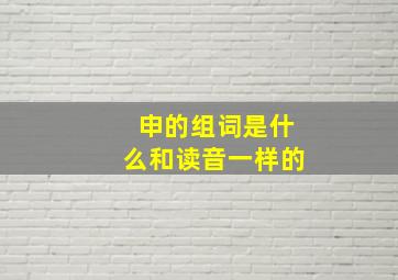 申的组词是什么和读音一样的