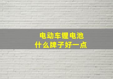 电动车锂电池什么牌子好一点