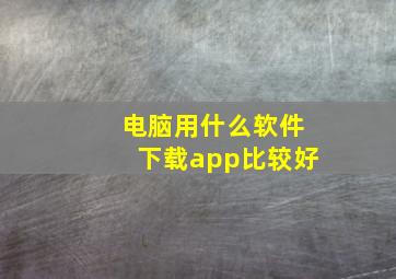 电脑用什么软件下载app比较好