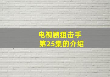 电视剧狙击手第25集的介绍