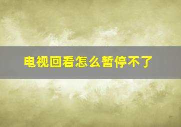 电视回看怎么暂停不了