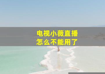 电视小薇直播怎么不能用了