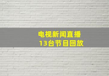 电视新闻直播13台节目回放