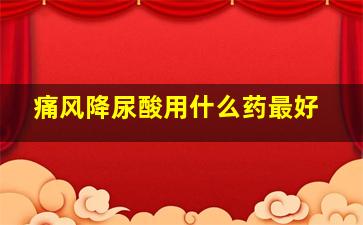 痛风降尿酸用什么药最好