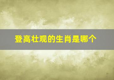 登高壮观的生肖是哪个