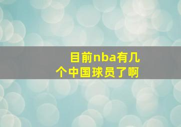 目前nba有几个中国球员了啊