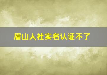 眉山人社实名认证不了