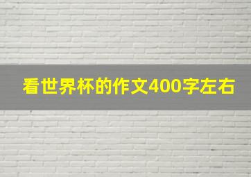 看世界杯的作文400字左右