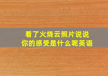 看了火烧云照片说说你的感受是什么呢英语