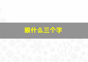 眼什么三个字