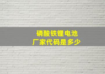 磷酸铁锂电池厂家代码是多少