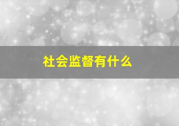 社会监督有什么