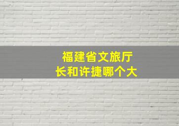 福建省文旅厅长和许捷哪个大