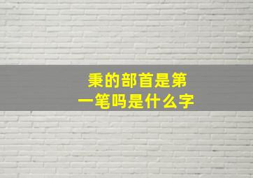 秉的部首是第一笔吗是什么字