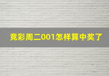 竞彩周二001怎样算中奖了