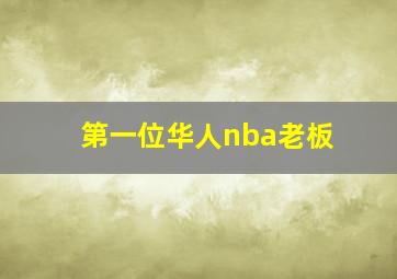 第一位华人nba老板