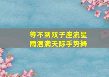 等不到双子座流星雨洒满天际手势舞