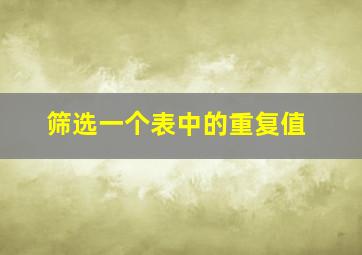 筛选一个表中的重复值