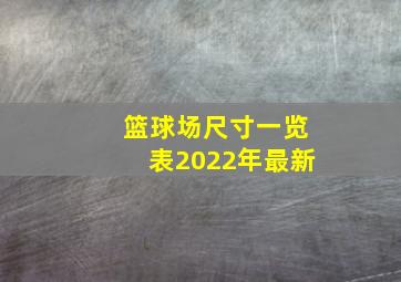 篮球场尺寸一览表2022年最新