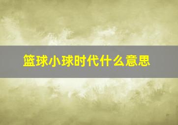 篮球小球时代什么意思