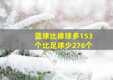 篮球比排球多153个比足球少276个