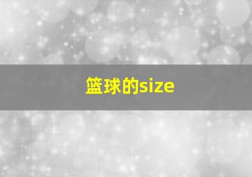 篮球的size