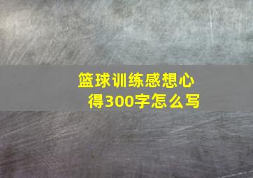 篮球训练感想心得300字怎么写